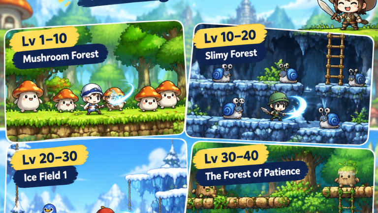 Best MapleStory Classic Leveling Spots for Early Characters